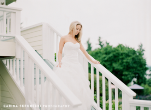 Vashon Island Wedding Venue Lavender Hill Farm - Bride on stairs