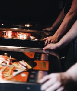 O Sole Mio Pizza pinball in the bar - Vashon Island Washington